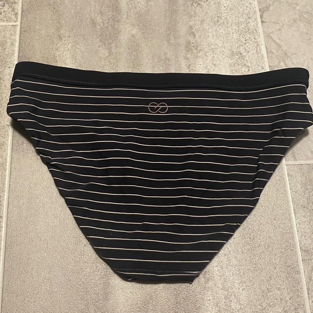 CALIA by Carrie Underwood Black and White Striped Bikini set - Picture 7 of 8